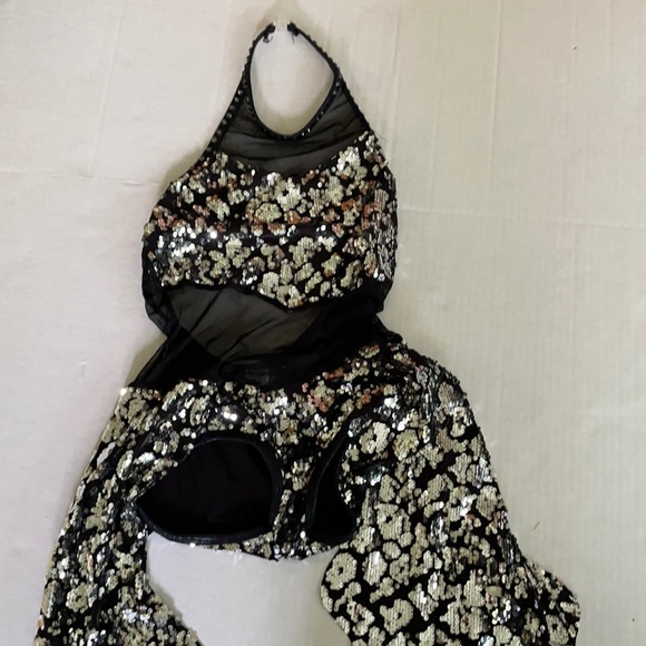 A Wish Come true silver black dance mesh costume S - Picture 4 of 16